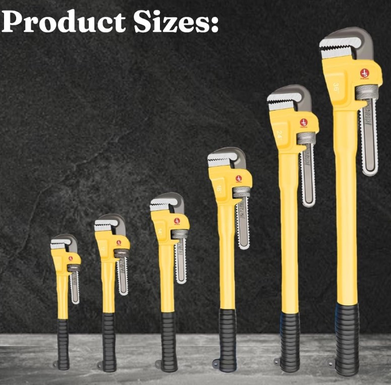 Heavy Duty Pipe Wrench 14" – 350mm Industrial Pipe Turner, Reinforced Cast Iron Jaws | 1/2-2" Pipe Capacity, Precision Machined Teeth | Heavy Duty Nut | UAE Construction Site Pipe Fitting Essential 